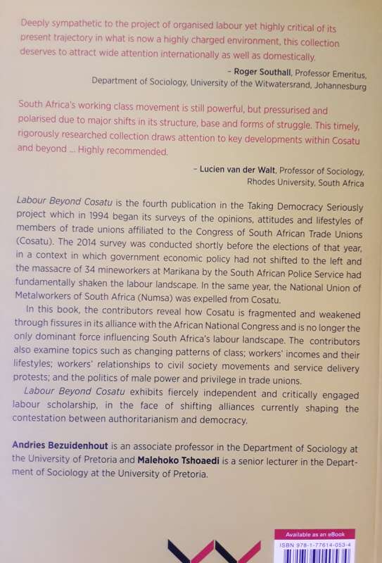 Labour Beyond Cosatu, Mapping the Rupture in South Africa's Labour Landscape by Bezuidenhout & Tsh