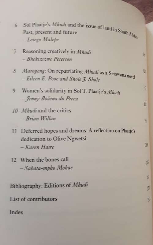 Sol Plaatje's Mhudi, History, Criticism, Celebration edited by Sabata-mpho Mokoe and Brian Willian