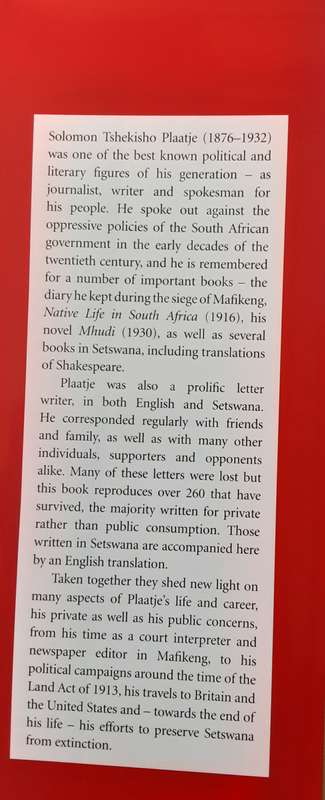 Sol T Plaatje A Life in Letters edited by Brian Willan & Sabata-mpho Mokae