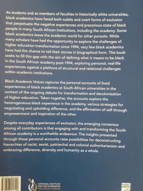 Black Academic Voices The South African Experience edited by Khunou, Phaswana, Khosla Shangane, Canh