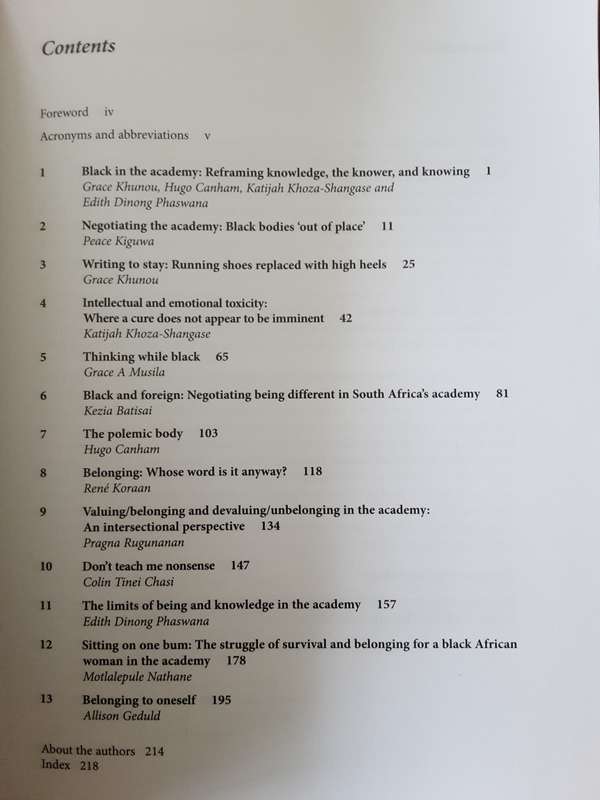 Black Academic Voices The South African Experience edited by Khunou, Phaswana, Khosla Shangane, Canh