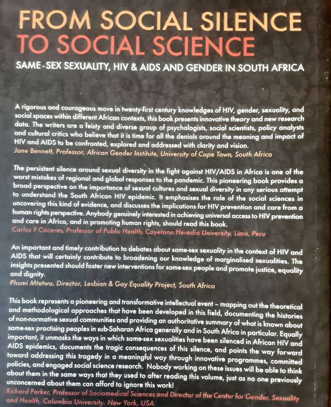 From Social Silence to Social Science edited by Reddy, Sandford and Rispel