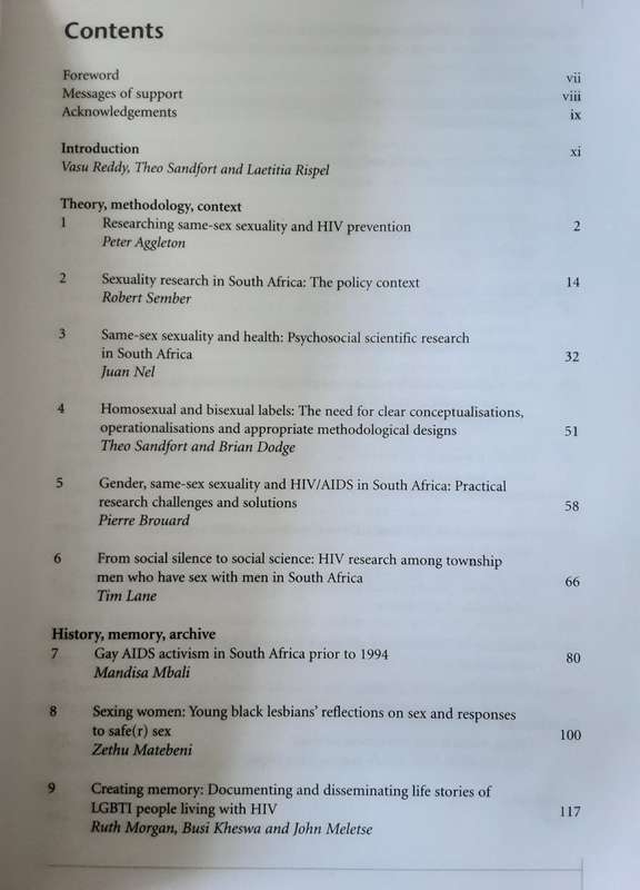 From Social Silence to Social Science edited by Reddy, Sandford and Rispel