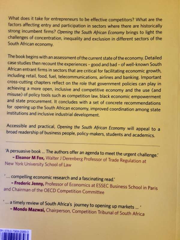 Opening the South African Economy,  Barriers to Entry & Competition edited by Thando Vilakazi