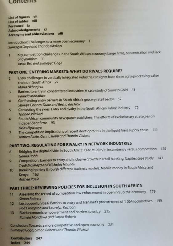 Opening the South African Economy,  Barriers to Entry & Competition edited by Thando Vilakazi