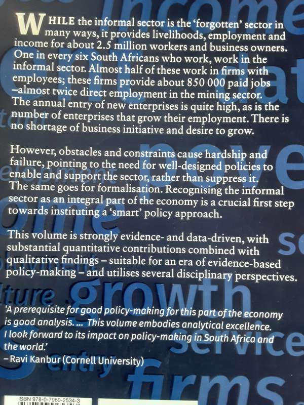 The South African Informal Sector: Creating Jobs, Reducing Poverty edited by Frederick Fourie