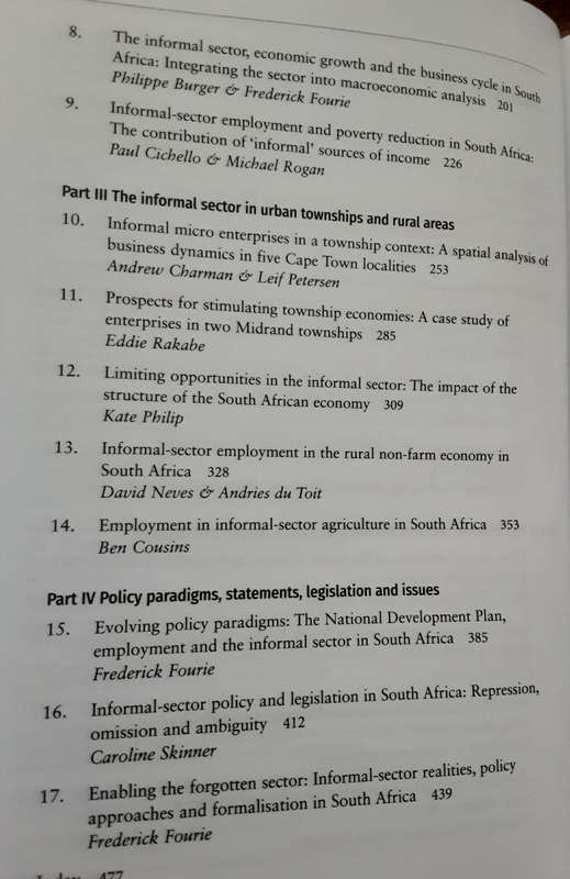 The South African Informal Sector: Creating Jobs, Reducing Poverty edited by Frederick Fourie
