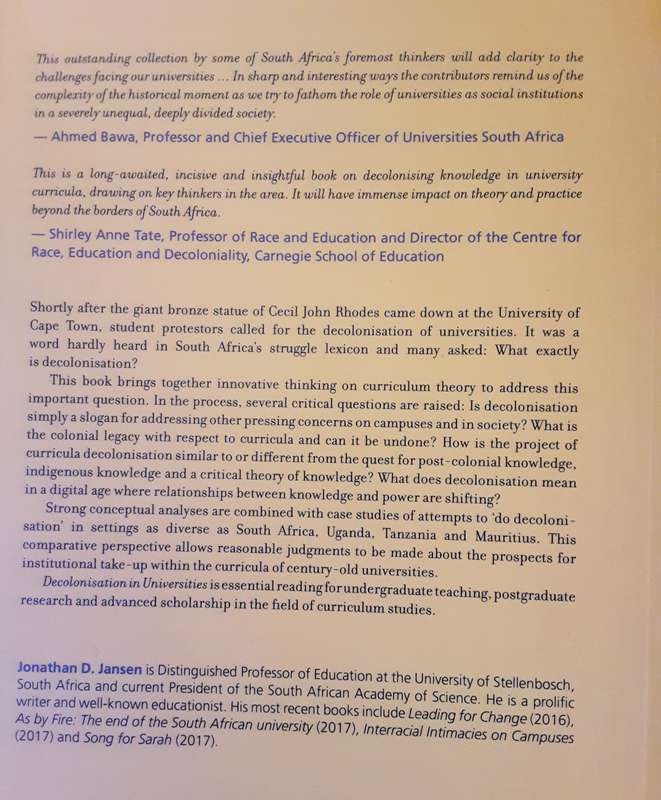 Decolonisation in Universities The Politics of Knowledge edited by Jonathan D Jansen