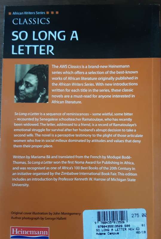 So Long A Letter by Mariama Ba