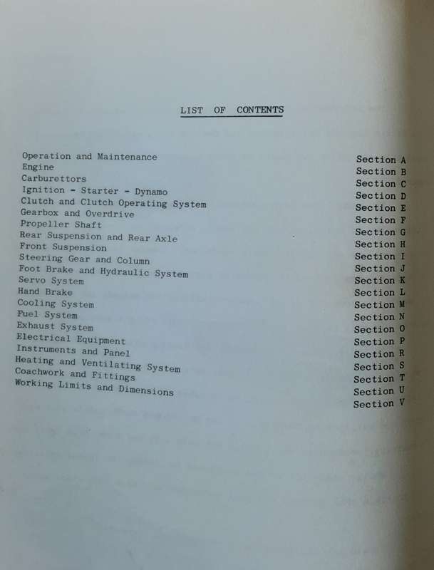 Workshop Manual Aston Martin DB4 and DB4GT Second Reprint by Aston Martin Lagonda Ltd 1967