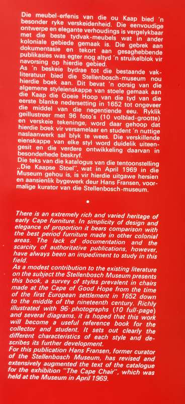 The Cape Chair Die Kaapse Stoel by Hans Fransen ***Limited Edition nbr 737/ 1000***