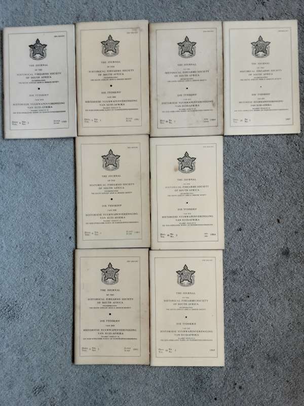 The Journal of the Historical Firearms Society of South Africa 8 Volumes 1980 to 1987
