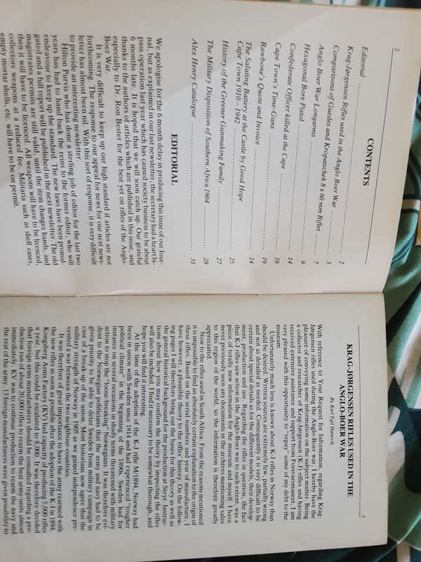 The Journal of the Historical Firearms Society of South Africa 8 Volumes 1980 to 1987