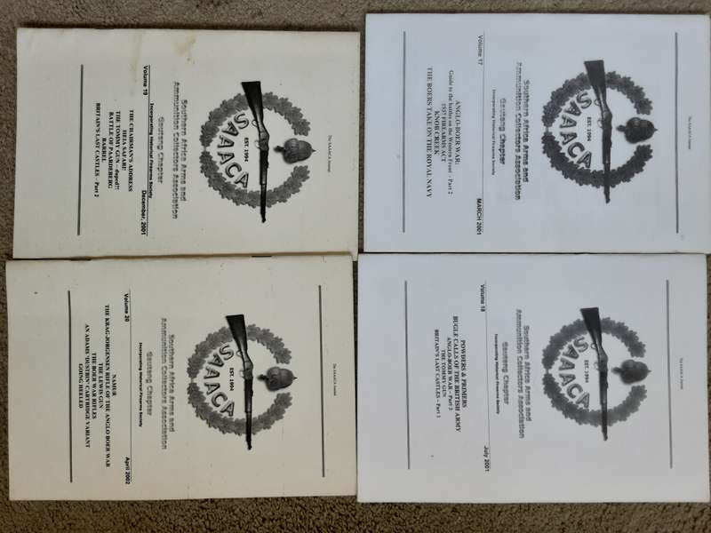 Southern Africa Arms and Ammunition Collectors Association Gauteng Capter Journals Vol 9 to Vol 24