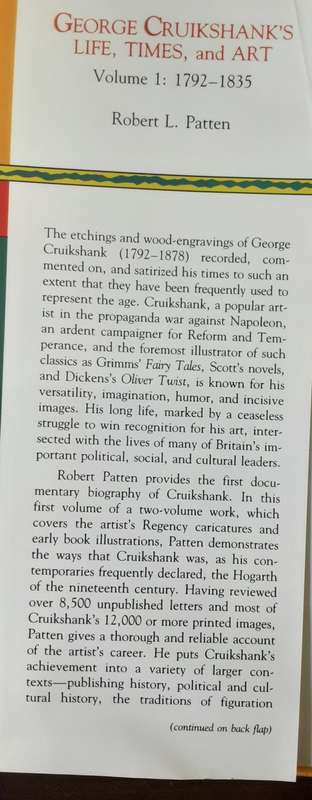 George Cruickshank's Life, Times, and Art volume 1 1792 1835 by Robert L Patten