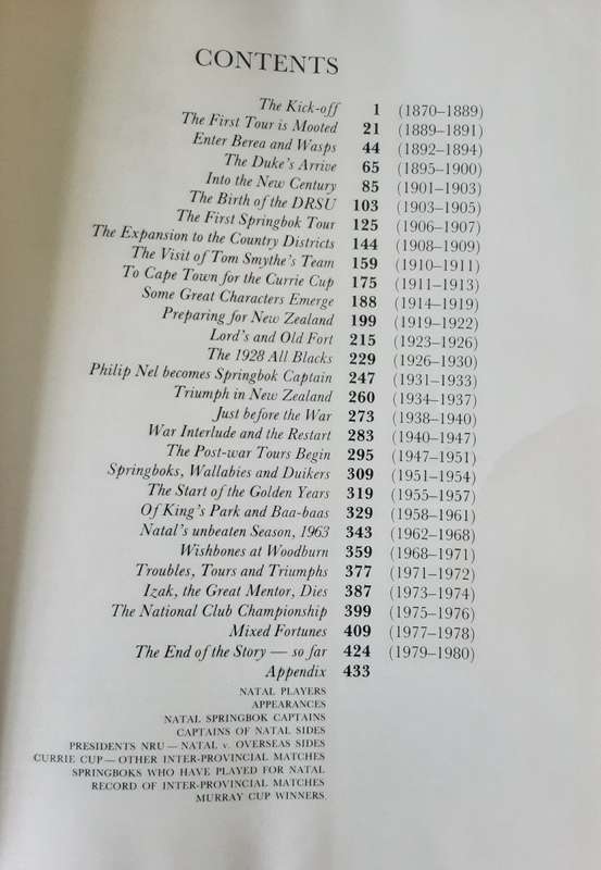 The Natal Rugby Story by Alfred Herbert