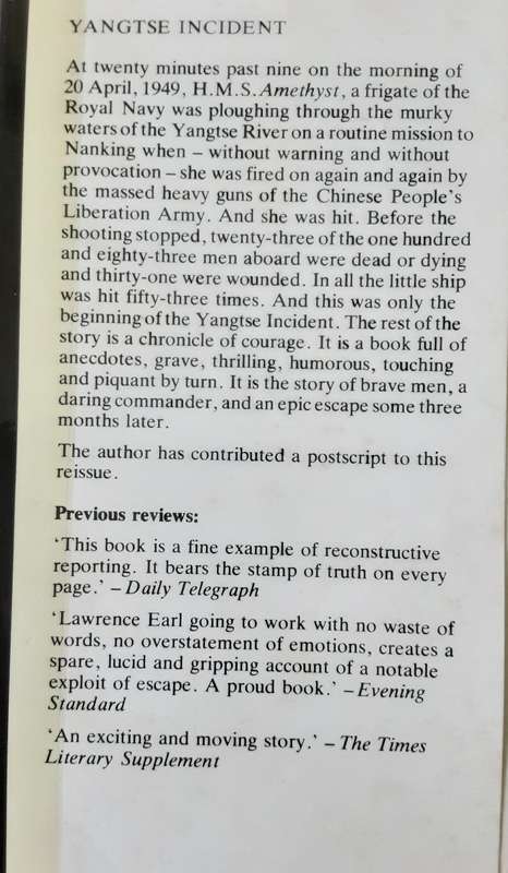 Yangtse Incident, The Story of HMS Amethyst by Lawrence Earl