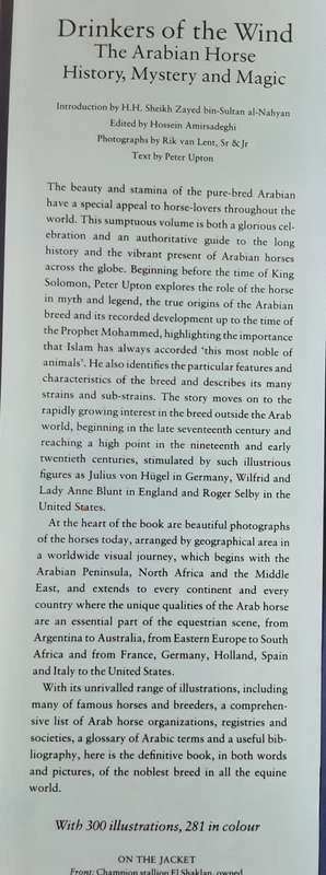 Drinkers of the Wind The Arabian Horse, History, Mystery and Magic by edited by Hosseein Amirsadeghi