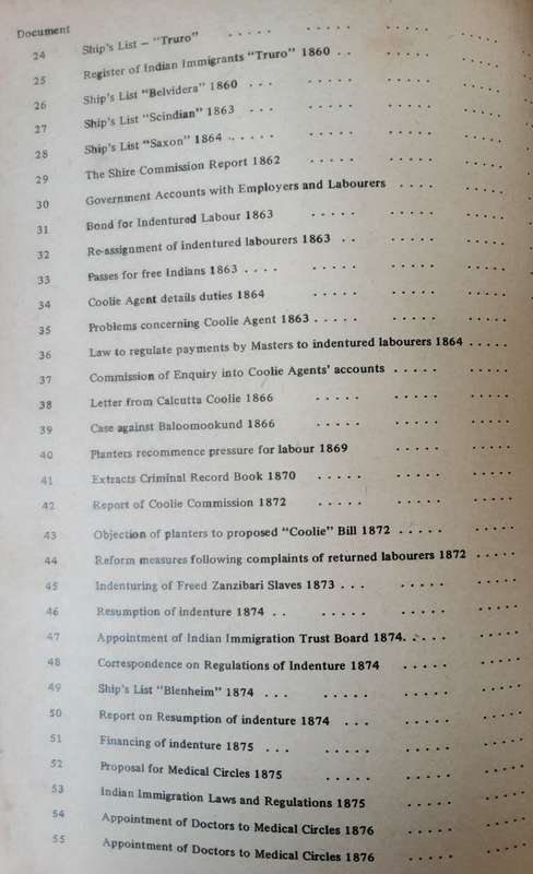 Documents of Indentured Labour Natal 1851 1917 by Y S Meer ***with letter signed Fatima Meer**