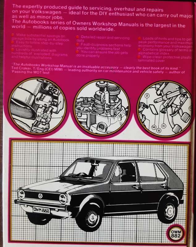 Volkswagen Golf, Sirocco, Rabbit 1974-82 Owners Workshop Manual  by Autobooks