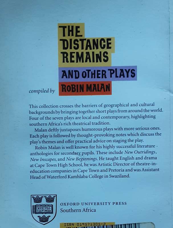 The Distance Remains and other Plays compiled by Robin Malan