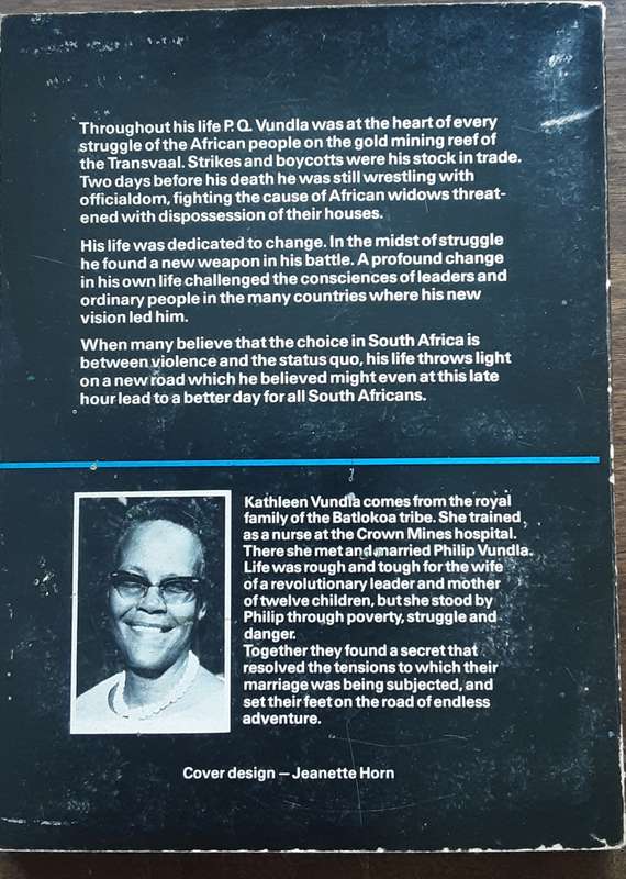 PQ The Story of Philip Vundla of South Africa by Kathleen Vundla **Signed Copy **