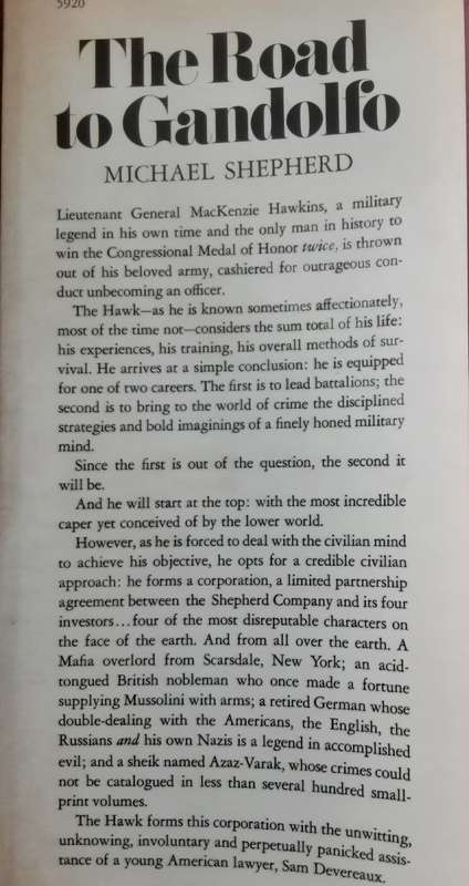 The Road to Gandolfo by Michael Shepherd ( pseudonym of Robert Ludlam ) **First Edition **