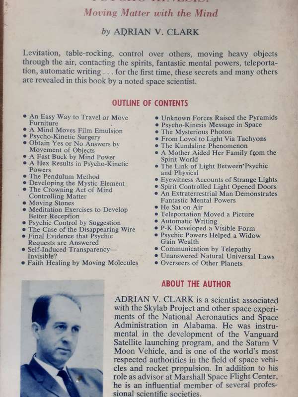 Psycho Kinesis : Movi g Matter with the Mind by Adrian V Clark **scarce title**