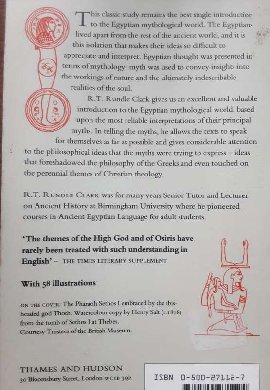 Myth and Symbol in Ancient Egypt by R T Rundle Clark