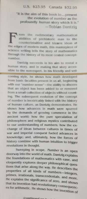 Number The Language of Science by Tobias Dantzig edited by Joseph Mazur