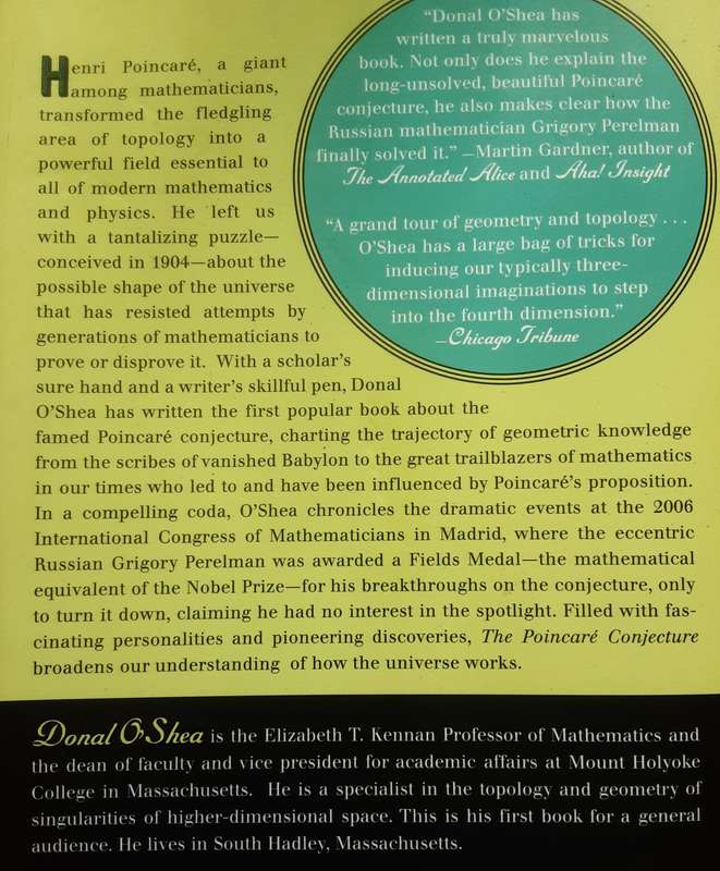 The Poincare Conjecture In Search of the Shape of the Universe by Donal O'Shea