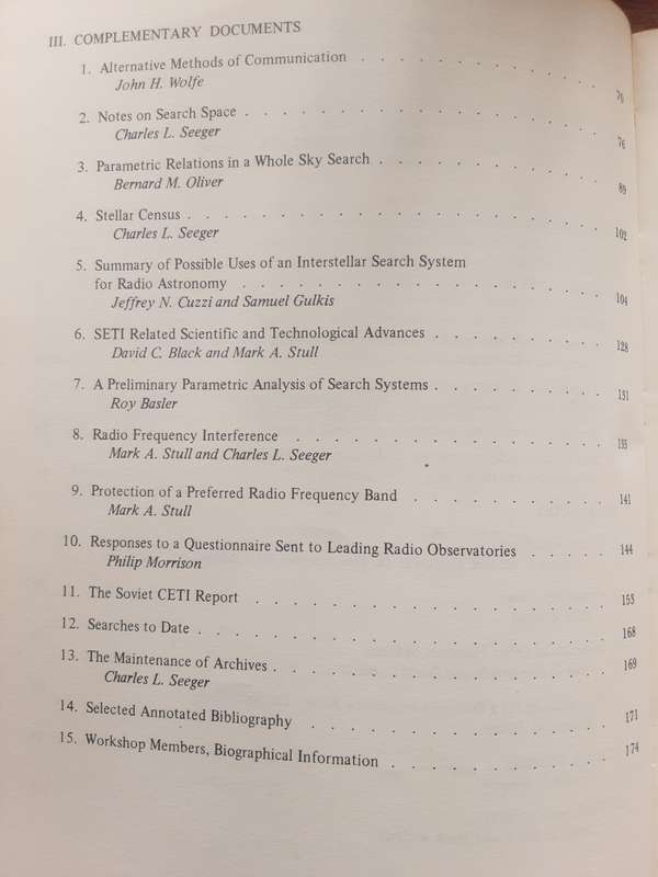 The Search For Extraterrestrial Intelligence prepared by Nasa edited by Morrison, Bellingham & Wolfe
