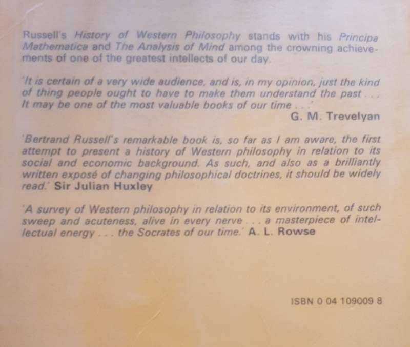 History of Western Philosophy by Bertrand Russell