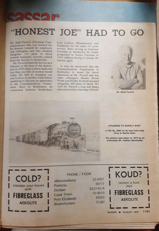 SASSAR South African Railways Magazine, A collection of pages from SASSAR 1976, 1980, 81 & 82