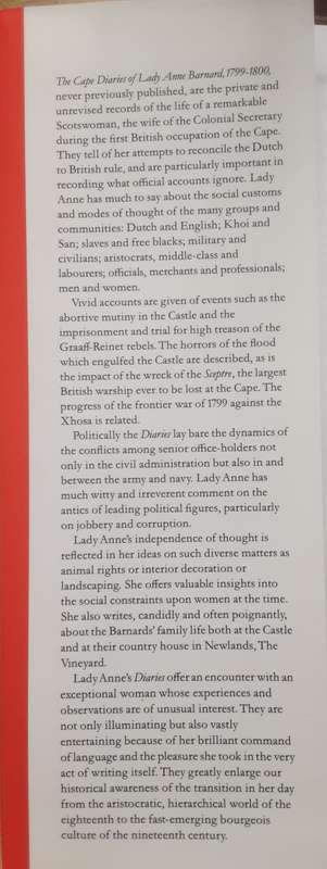 The Cape Diaries of Lady Anne Barnard 1799 1800 2 Volumes VRS II no 29/30 by Lenta/Cordeur