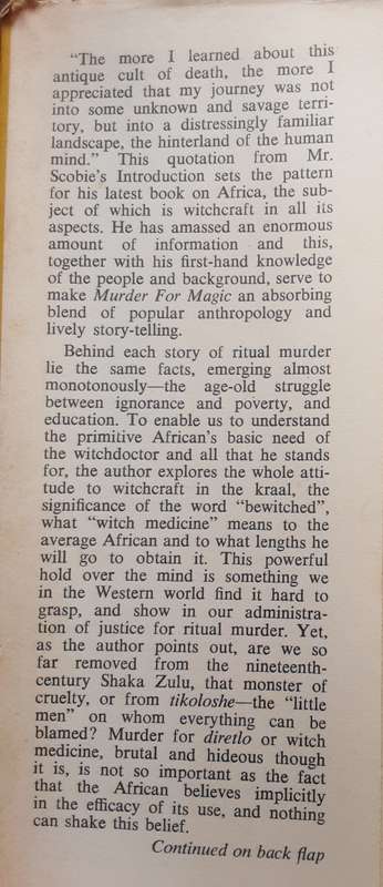 Murder For Magic Witchcraft in Africa by Alastair Scobie