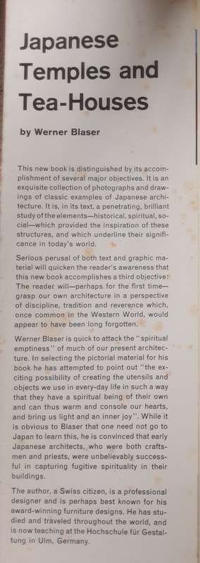 Japanese Temples and Tea Houses by Werner Blaser