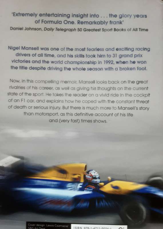 Nigel Mansell Staying On Track The Autobiography