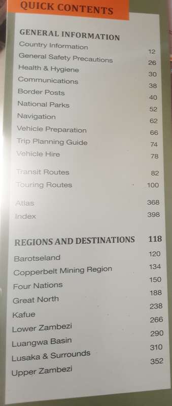 Zambia Self Drive Guide Edition 1 by Tracks 4 Africa plus Zambia Travel Map