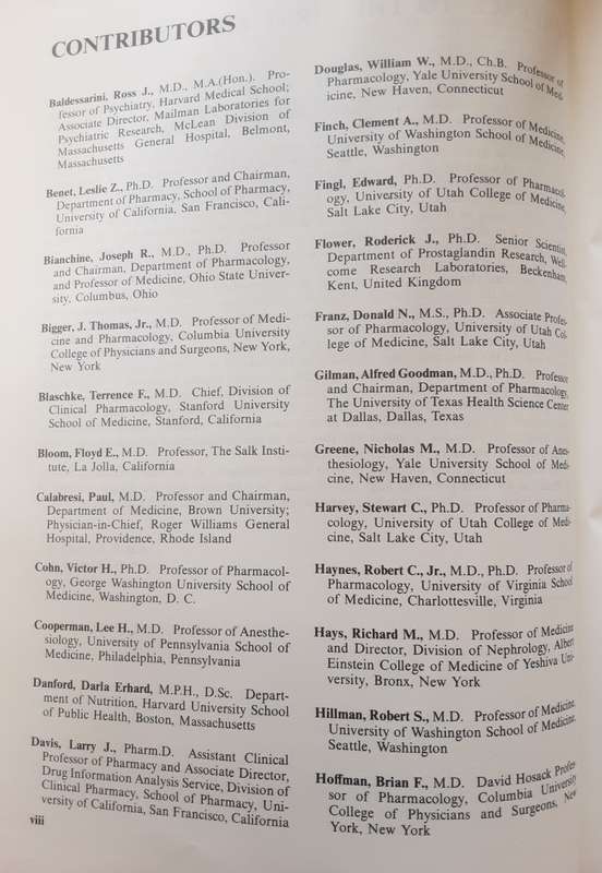 Goodman and Gilman's The Pharmacological Basis of Therapeutics 6th Edition