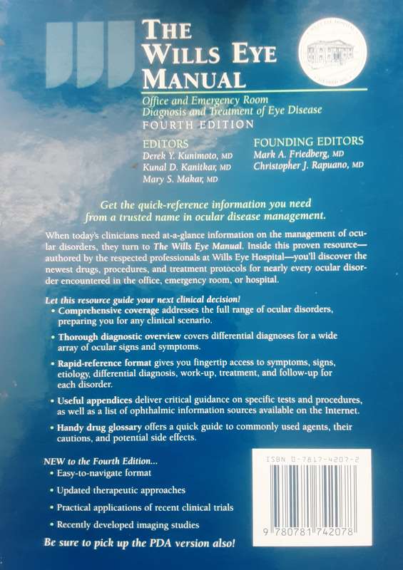 The Wills Eye Manual 4th Edition by Kunimoto, Kanitkar & Makar