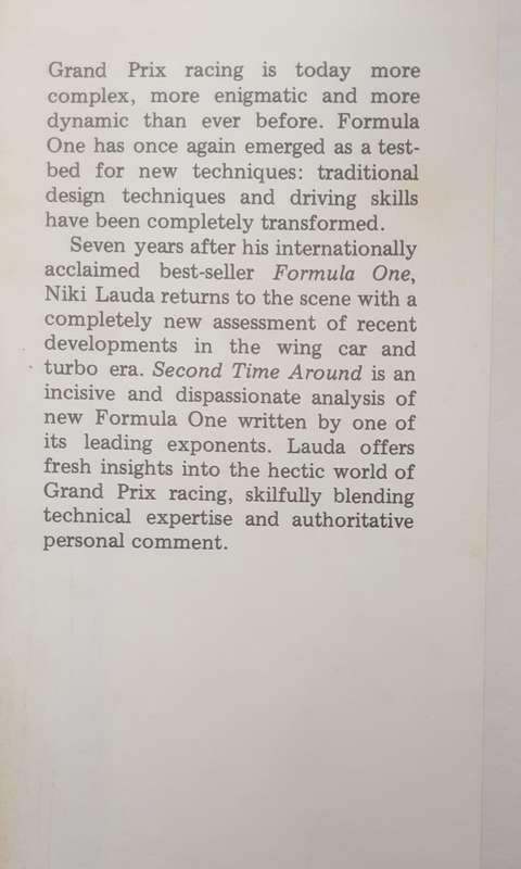 Second Time Around The New Formula 1 The Turbo Era by Niki Lauda
