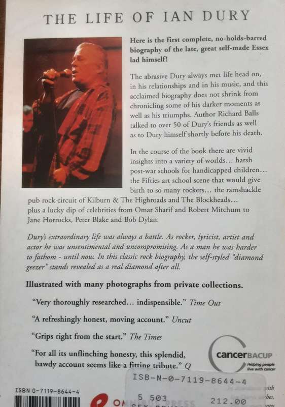 Sex & Drugs & Rock n Roll The Life of Ian Dury by Richard Balls