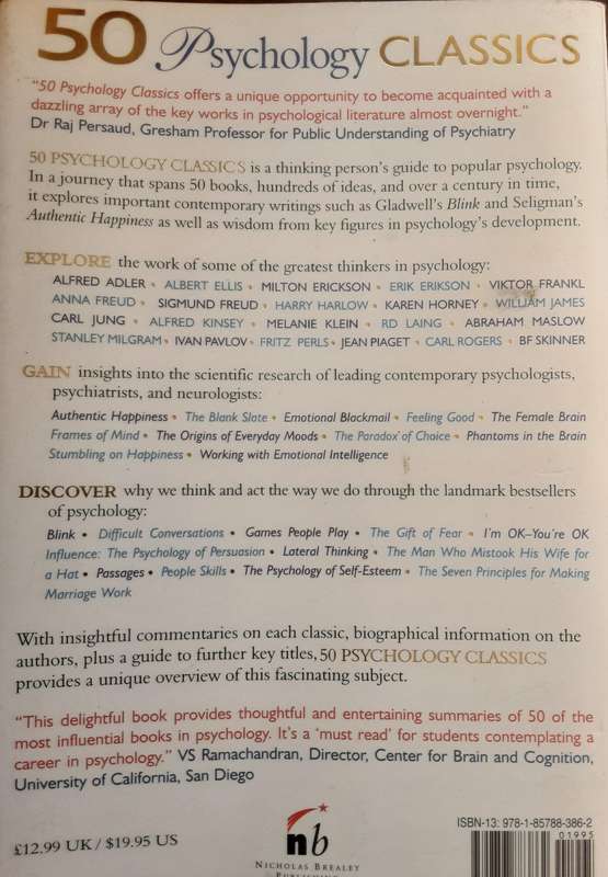 50 Psychology Classics, Who We Are, How We Think, What We Do edited by Tom Butler Bowdon