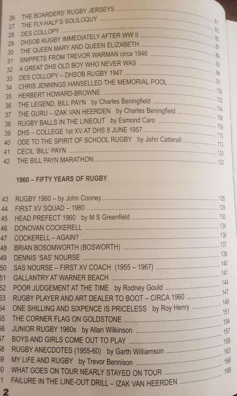 A Celebration of Rugby at Durban High School by Jeremy J Oddy Class of 1962 **SIGNED**