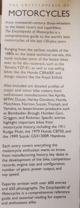 The Encyclopedia of Motorcycles From 1884 To The Present Day edited by Alan Dowds