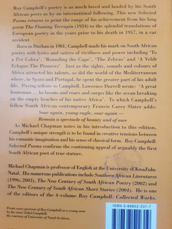 Roy Campbell Selected Poems edited by Michael Chapman