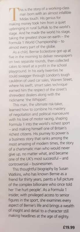 Bernie The Biography of Bernie Ecclestone by Susan Watkins