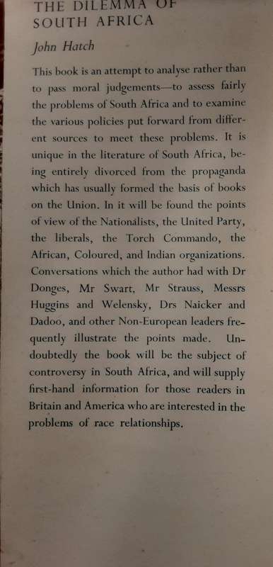 The Dilemma of South Africa by John Hatch