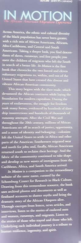 In Motion The African American Migration Experience by Howard Didson and Slyviane A Diouf